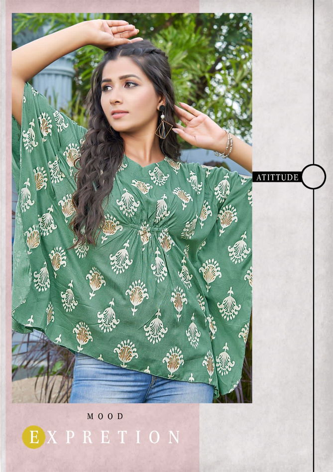 TIPS TOPS KAFTAN 2 Fancy Rayon Printed Wholesale Top Collection